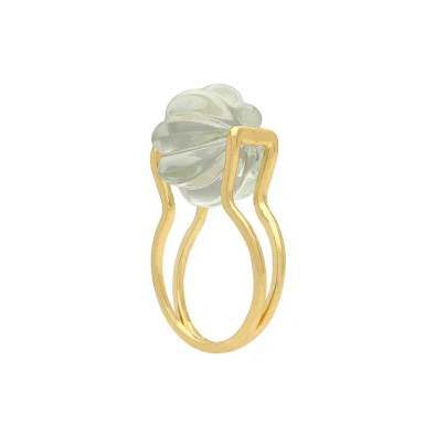 Inel Aur Galben 14k, Ametist Verde 18.50 ct