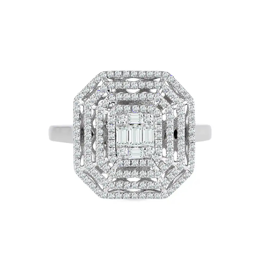 Inel Aur Alb 14K, Diamante Naturale 0.68 Ct