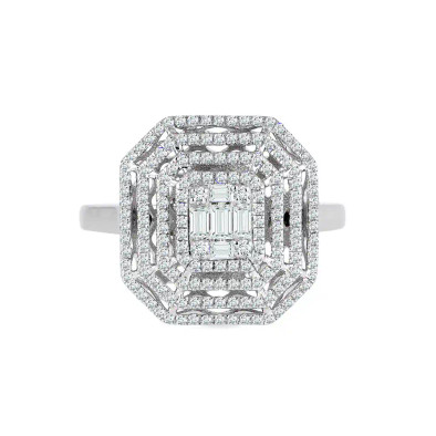 Inel Aur Alb 14K, Diamante Naturale 0.68 Ct