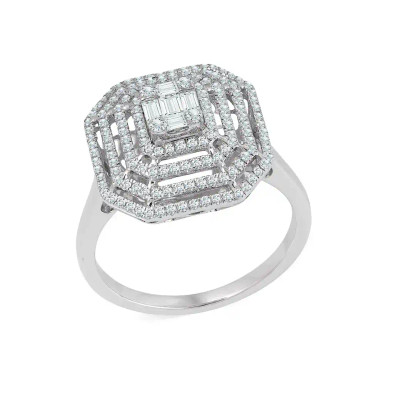Inel Aur Alb 14K, Diamante Naturale 0.68 Ct