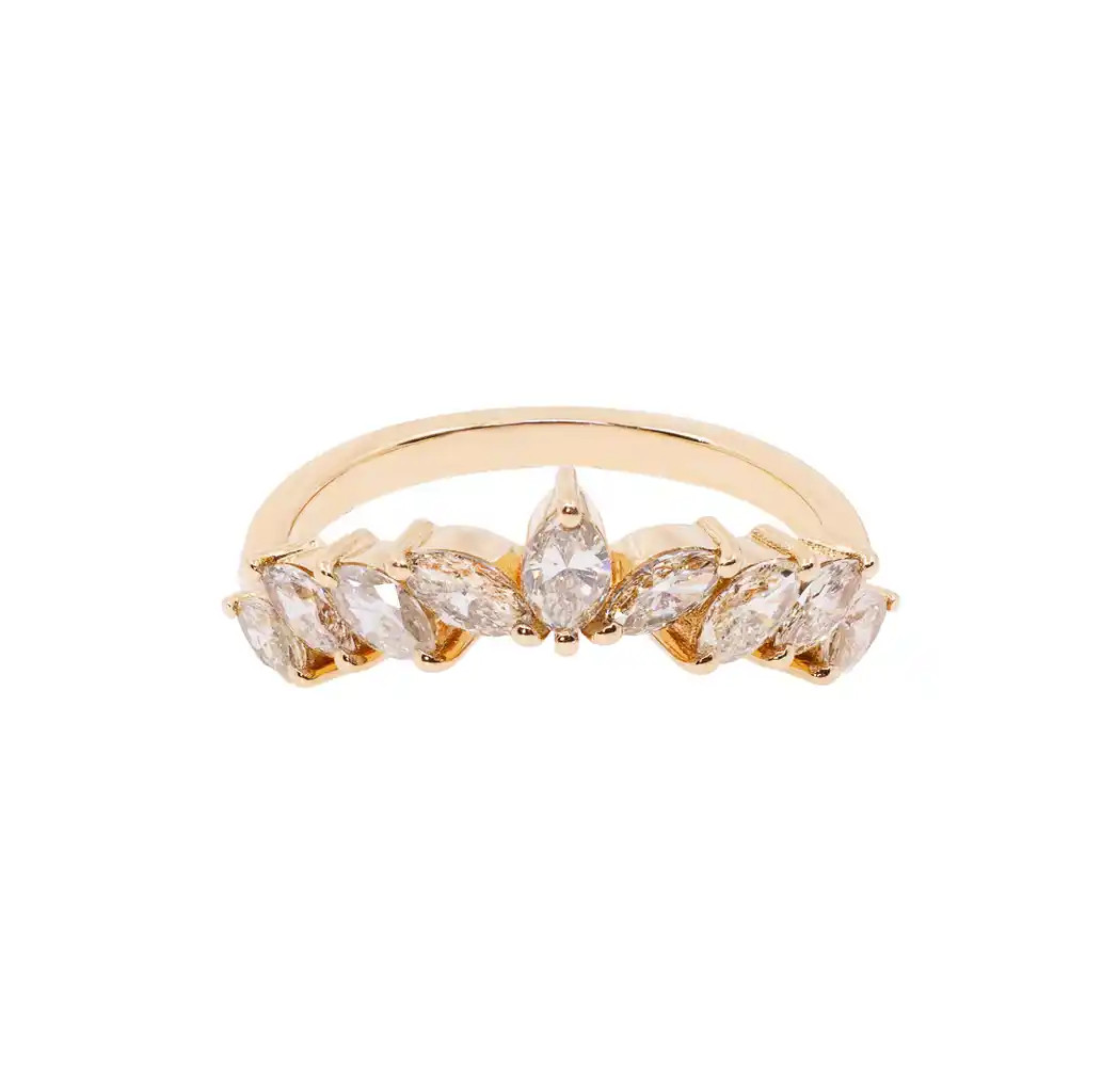 Inel Aur Roz 18k, Diamante Champagne 0.88 ct