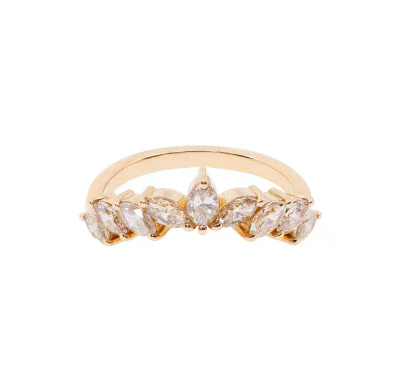 Inel Aur Roz 18k, Diamante Champagne 0.88 ct
