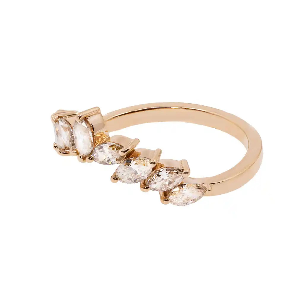 Inel Aur Roz 18k, Diamante Champagne 0.88 ct
