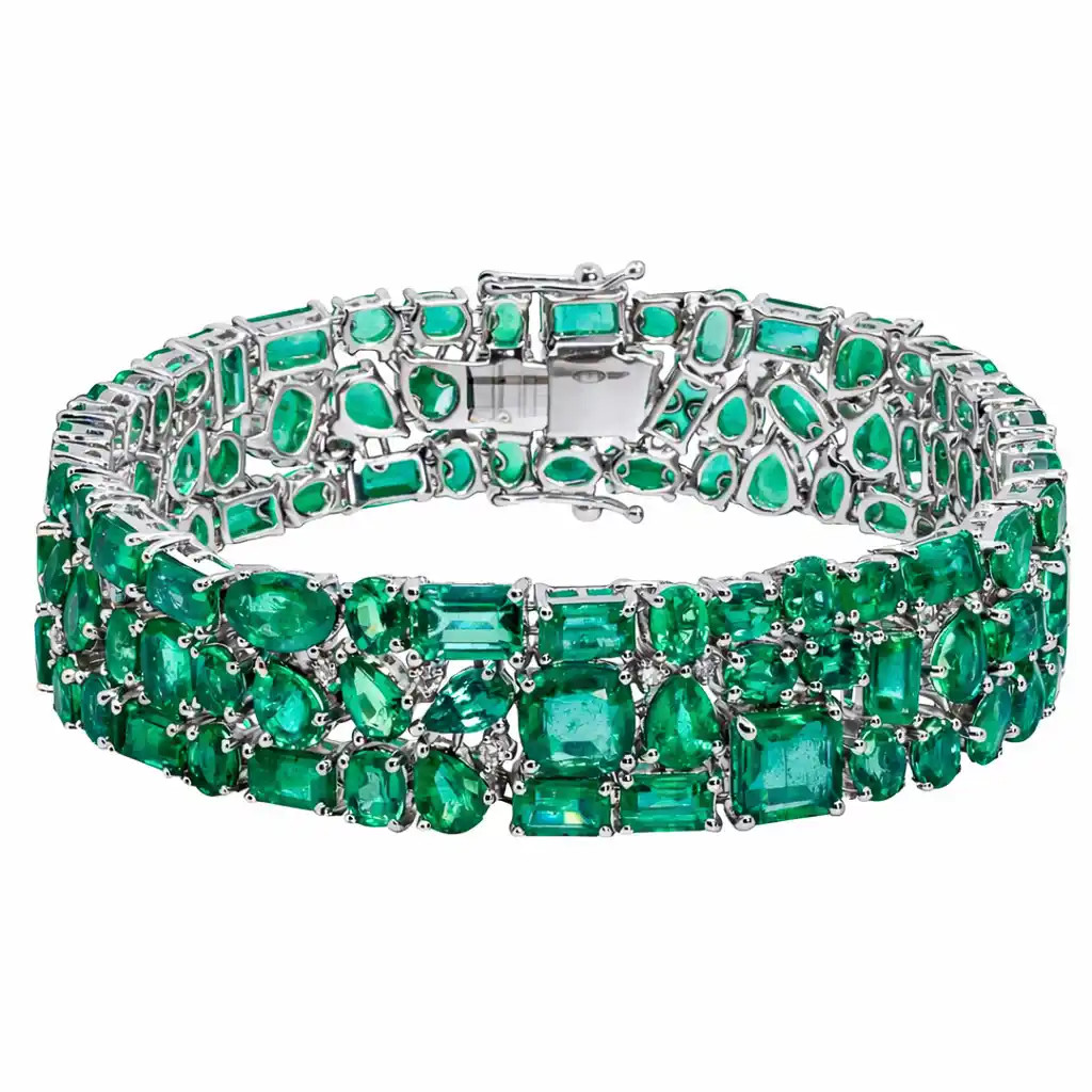  Bratara Aur Alb 18k, Smaralde 43 Ct, Diamante 0.26 Ct 1