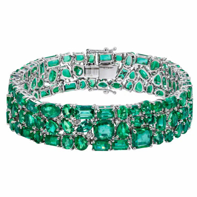  Bratara Aur Alb 18k, Smaralde 43 Ct, Diamante 0.26 Ct 1