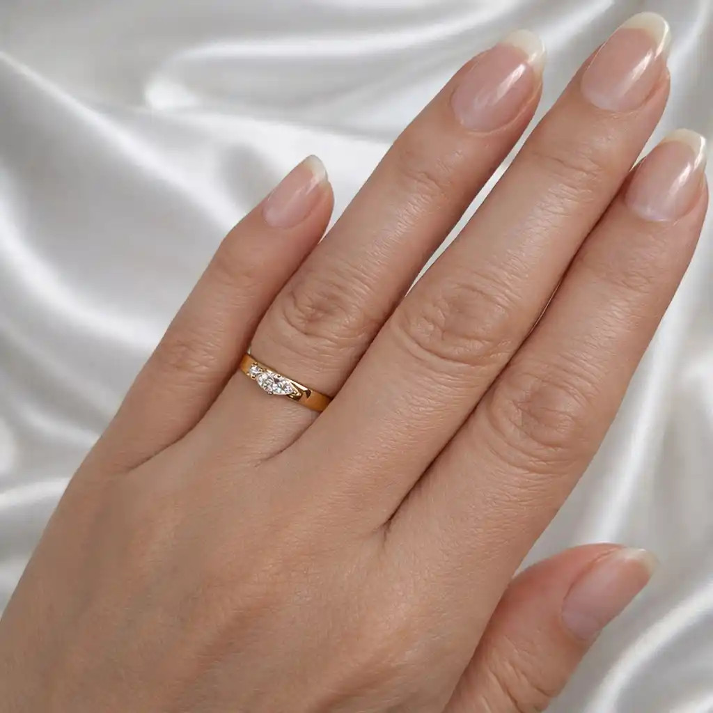 Inel Aur Roz 18k, Diamante 0.28 Ct