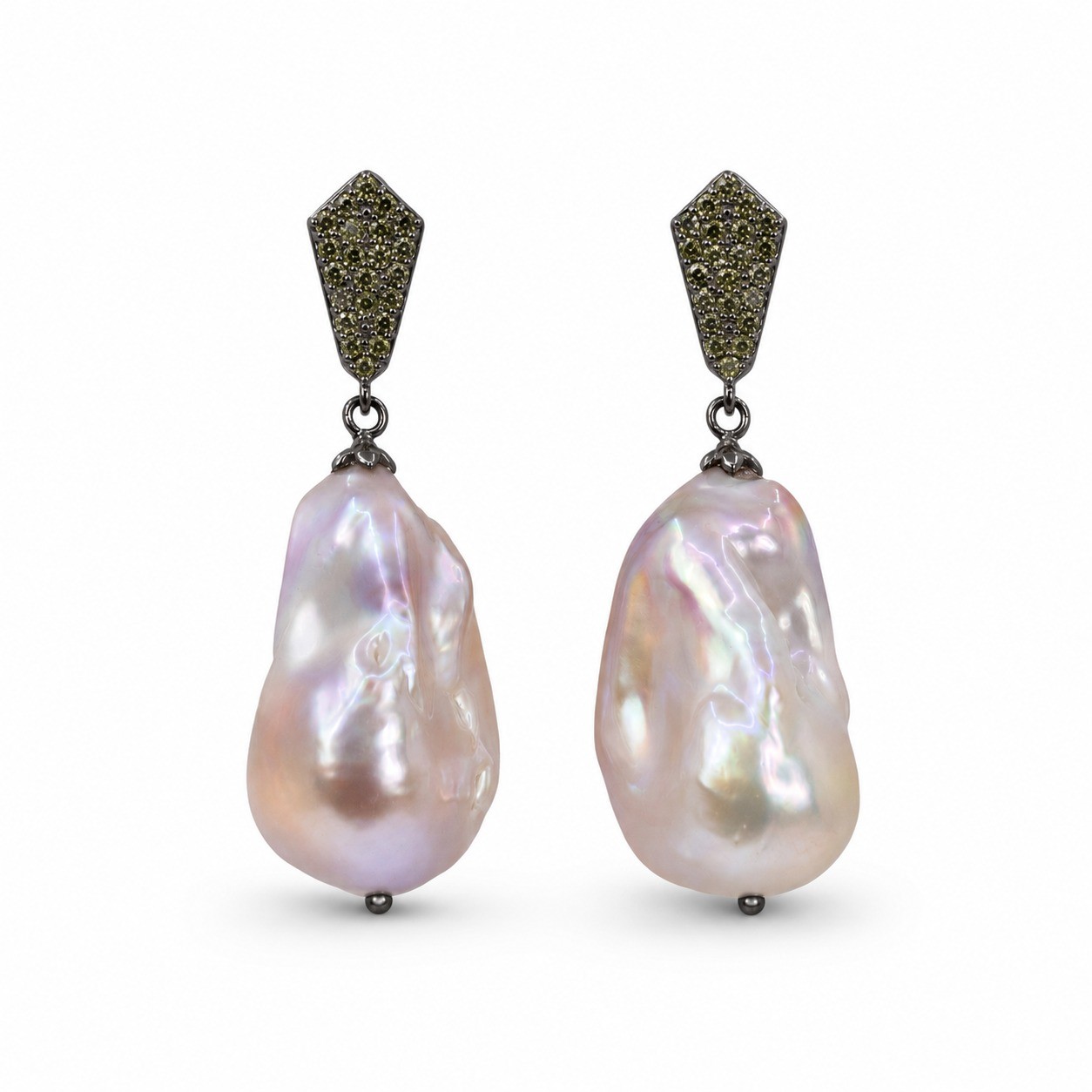 Cercei Argint 925, Perle Baroque , Safire