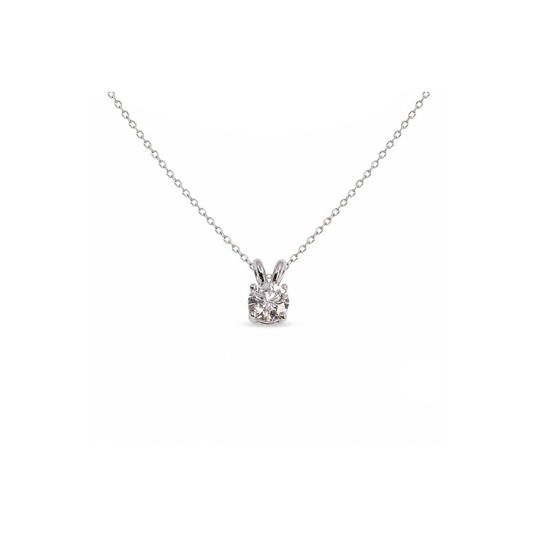 Pandantiv Aur Alb 18k, Diamant 0.30 Ct