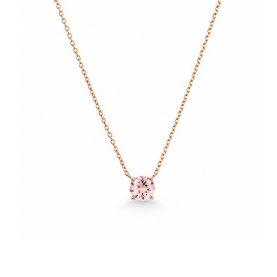 Colier Aur Roz 18k, Morganit 0.65 Ct