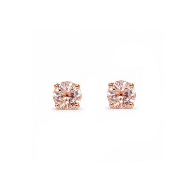 Cercei Aur Roz 18k, Morganit 1.30 Ct ,