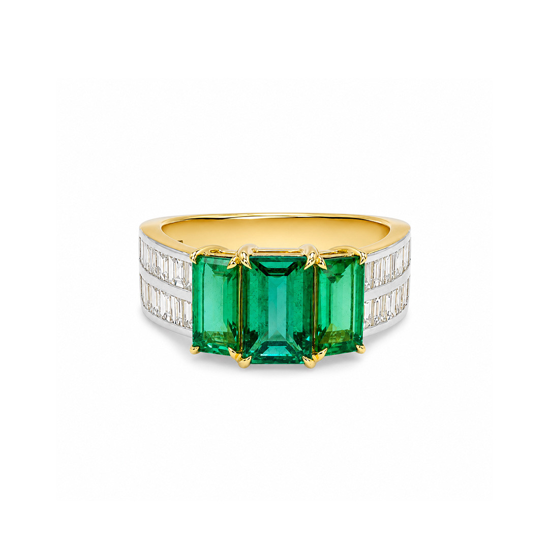 Inel Aur  18k, Smarald 2.58 ct, Diamante Naturale 0.94 ct