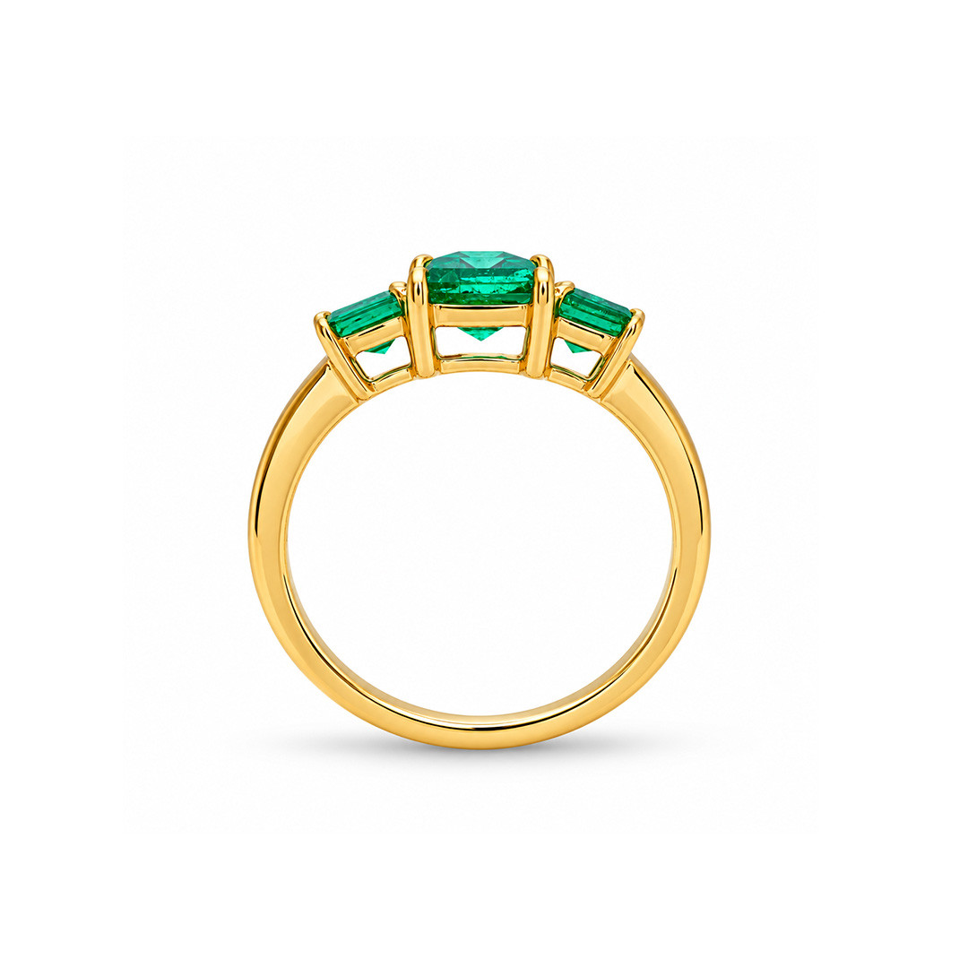 Inel Aur  18k, Smarald 2.58 ct, Diamante Naturale 0.94 ct