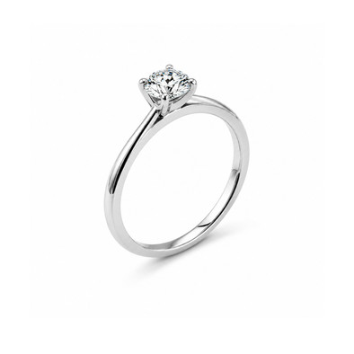 Inel Aur Alb 18k, Diamant Natural Solitaire 0.26 Ct