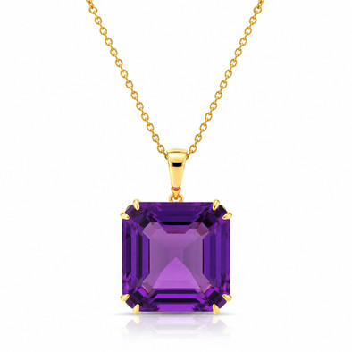 Colier Aur Galben 14k, Ametist 20.50  ct