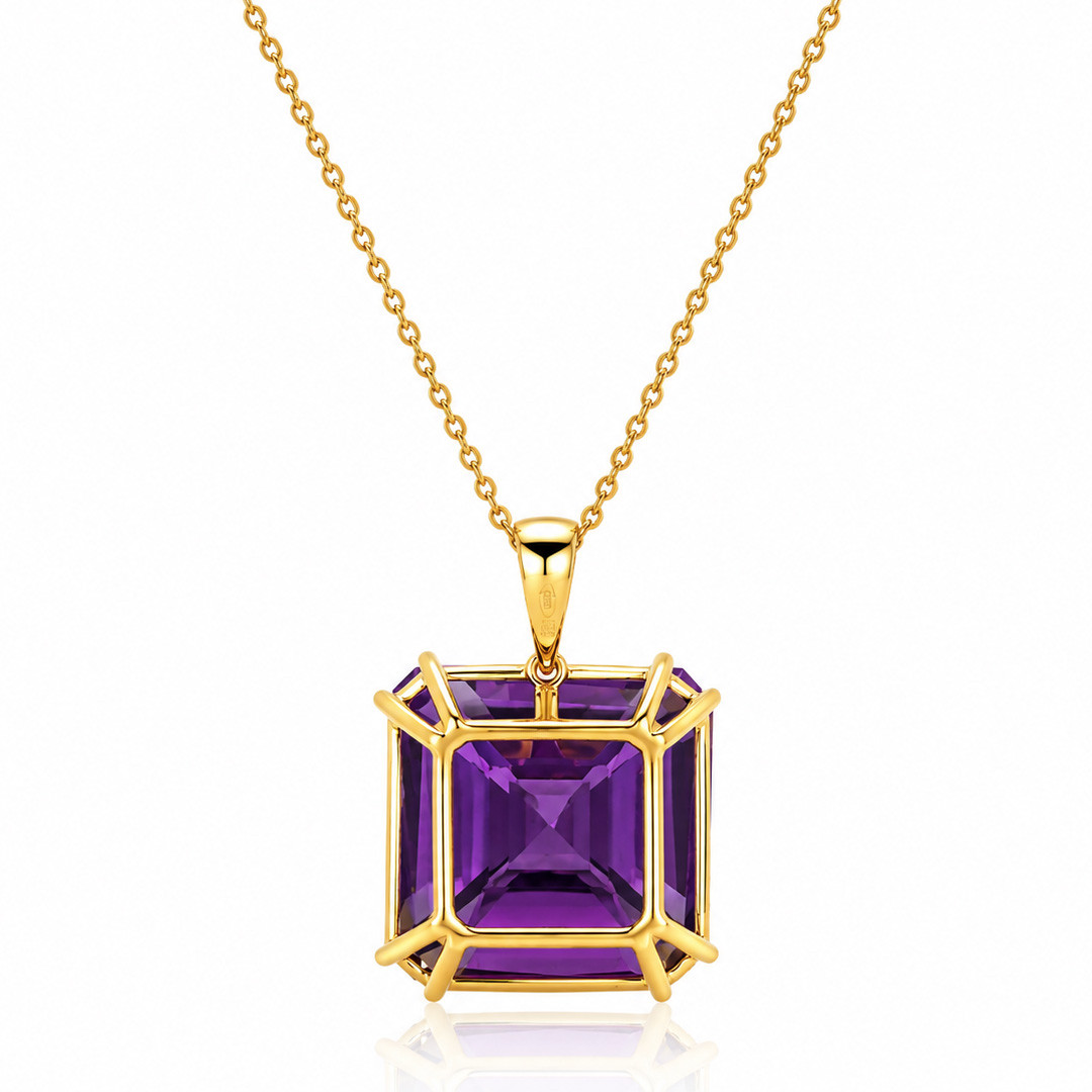 Colier Aur Galben 14k, Ametist 20.50  ct