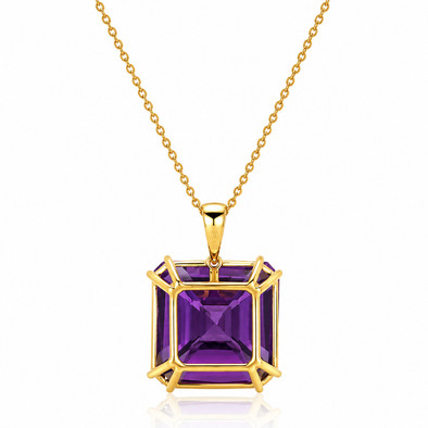 Colier Aur Galben 14k, Ametist 20.50  ct