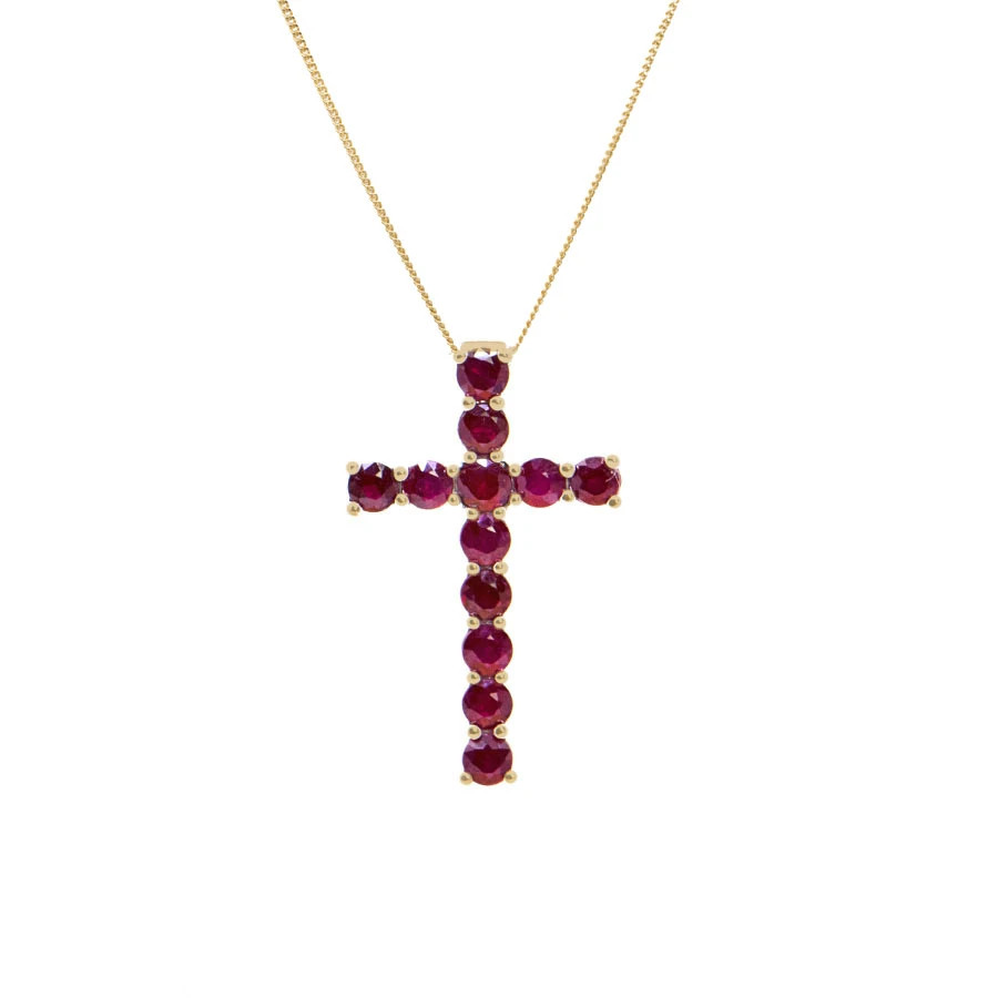 Colier Aur Galben 18k, Rubin 1.10 Ct