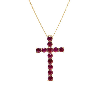 Colier Aur Galben 18k, Rubin 1.10 Ct