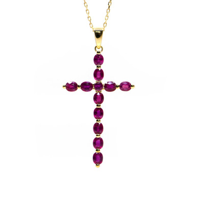 Colier Aur Galben 14k, Rubin 3.35 ct