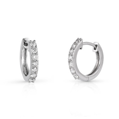 Cercei Aur Alb 18K, Diamante Naturale 0.50 ct