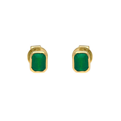 Cercei Aur Galben 14k, Smaralde 0.42 ct