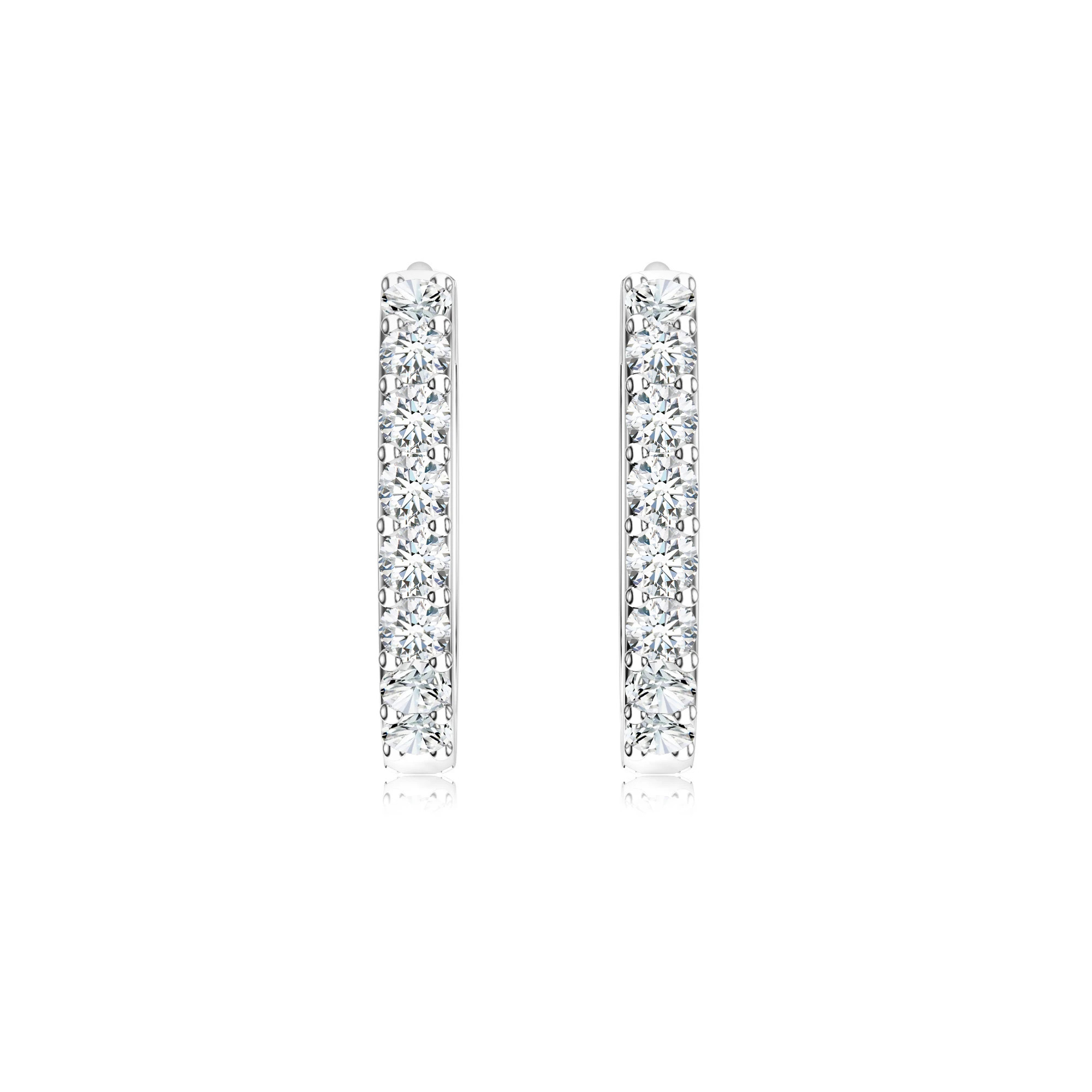 Cercei Aur Alb 18k, Diamante Naturale 0.25 ct