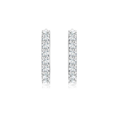 Cercei Aur Alb 18k, Diamante Naturale 0.25 ct