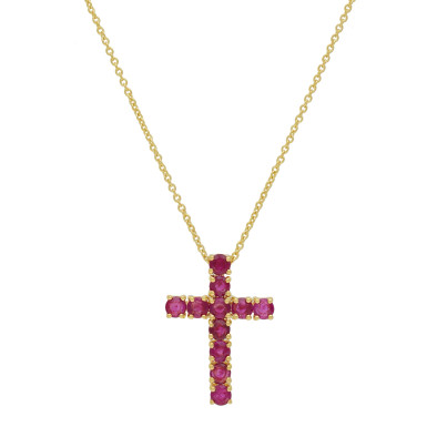 Colier Aur Galben 14K, Rubin 0.80 Ct