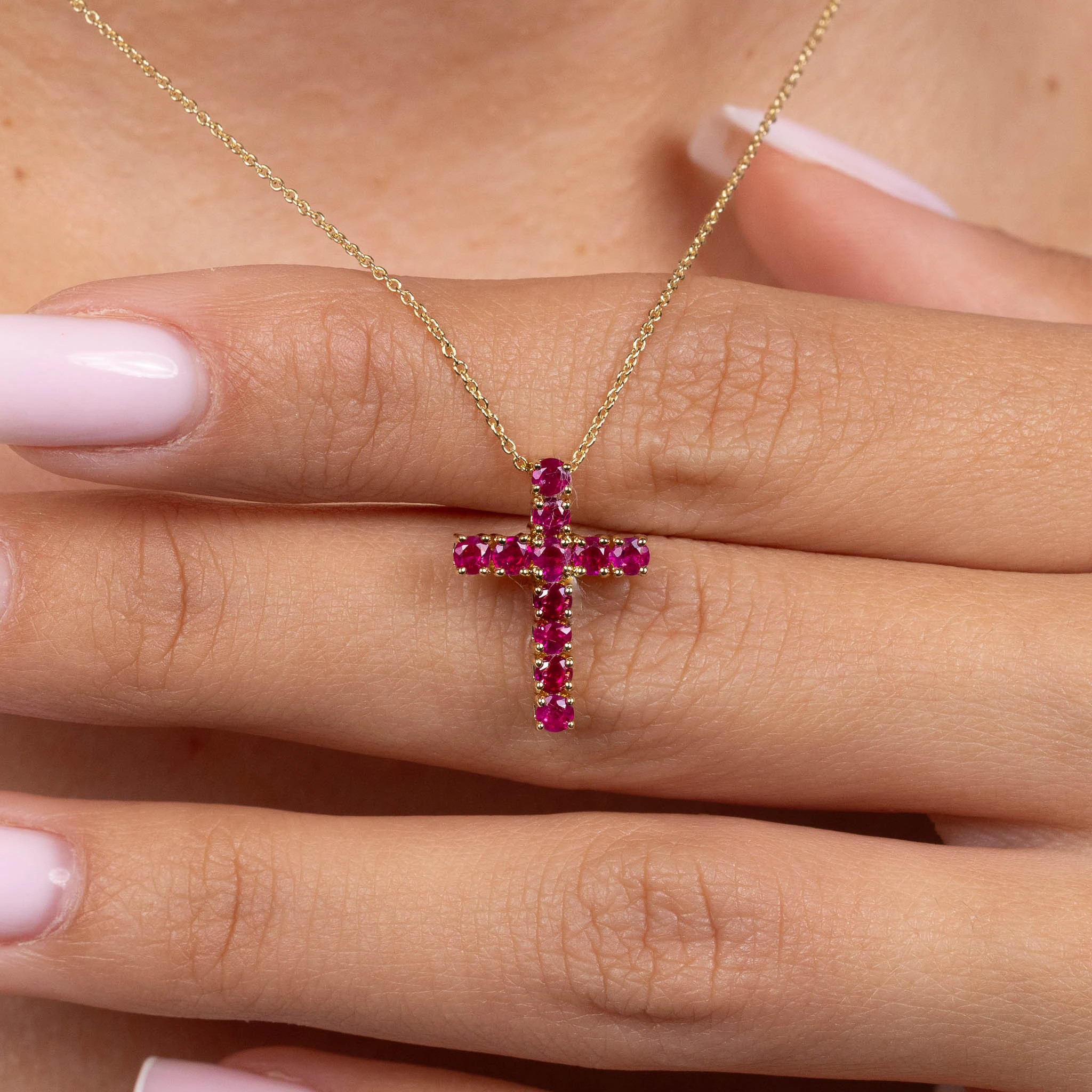 Colier Aur Galben 14K, Rubin 0.80 Ct