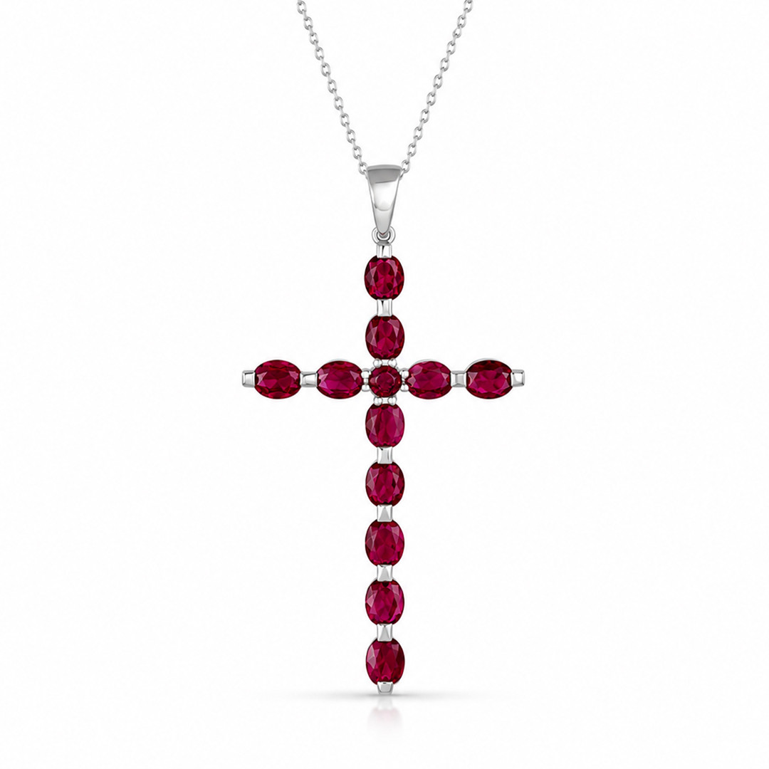 Colier Aur Alb  14k, Rubin 3.35 ct