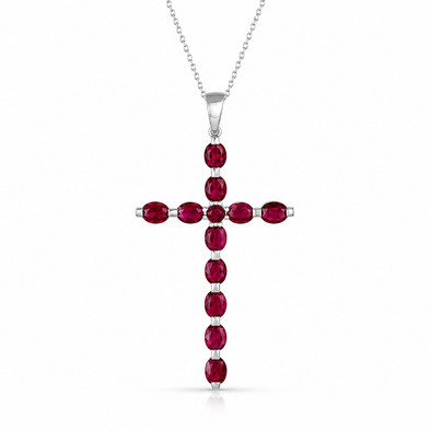 Colier Aur Alb  14k, Rubin 3.35 ct
