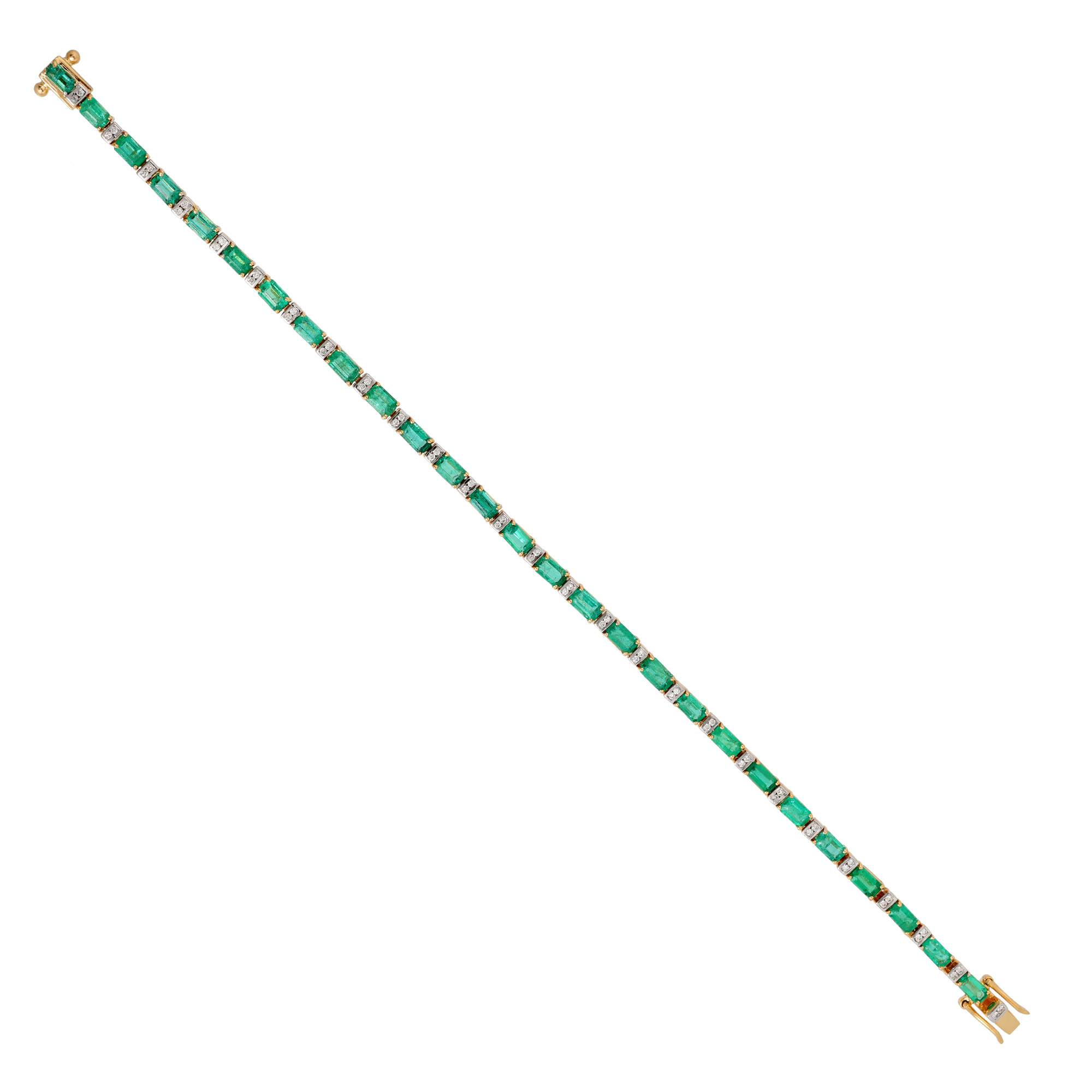 Bratara Aur Galben 14k, Smaralde 4.75 Ct, Diamante Naturale 0.26 Ct
