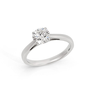 Inel Aur Alb 18k, Diamant Natural Solitaire 1.00 Ct