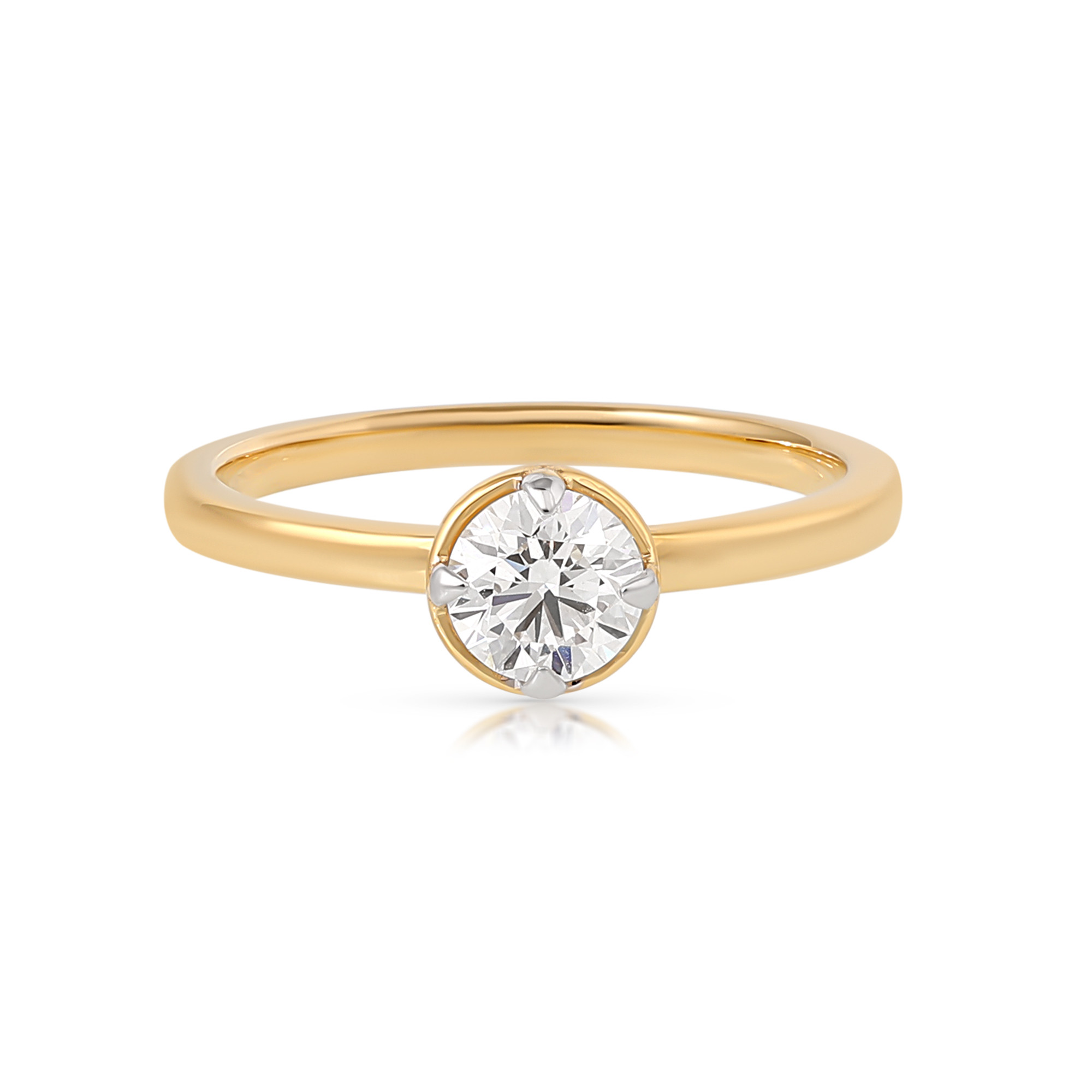 Inel Aur Galben 18k, Diamant Natural Solitaire 0.50 Ct