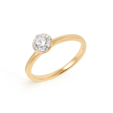 Inel Aur Galben 18k, Diamant Natural Solitaire 0.50 Ct