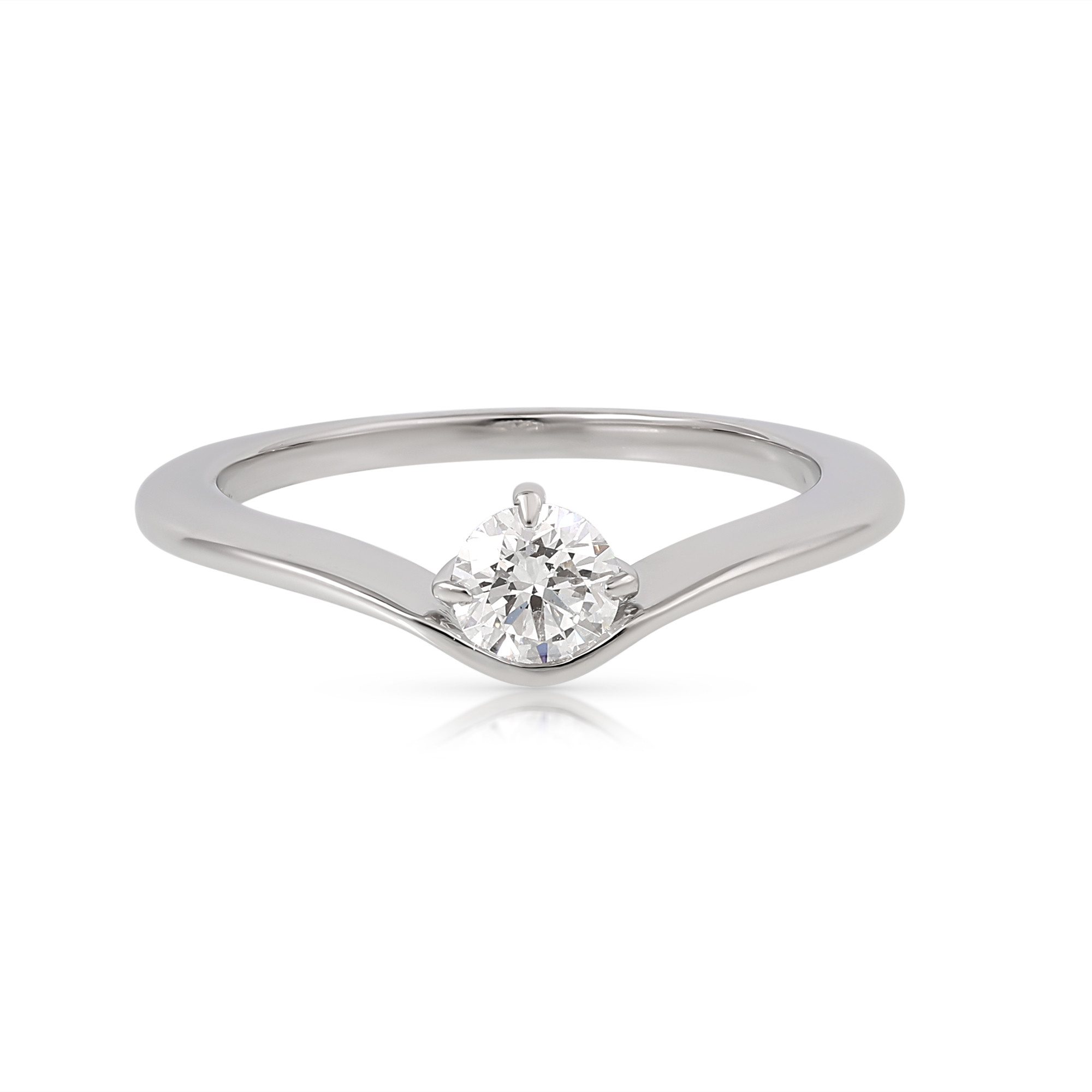 Inel Aur Alb 18k, Diamant Natural Solitaire 0.30 Ct