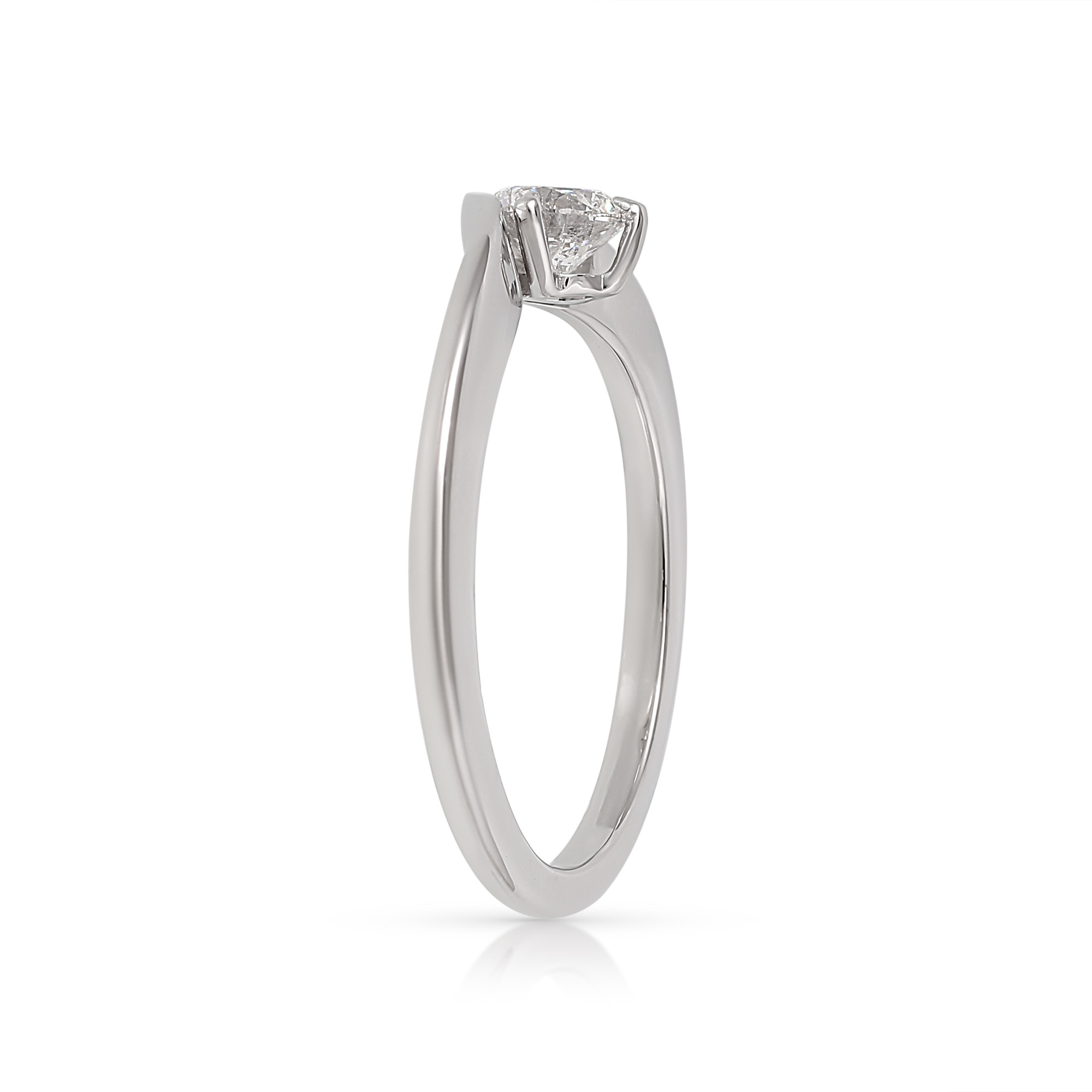 Inel Aur Alb 18k, Diamant Natural Solitaire 0.30 Ct