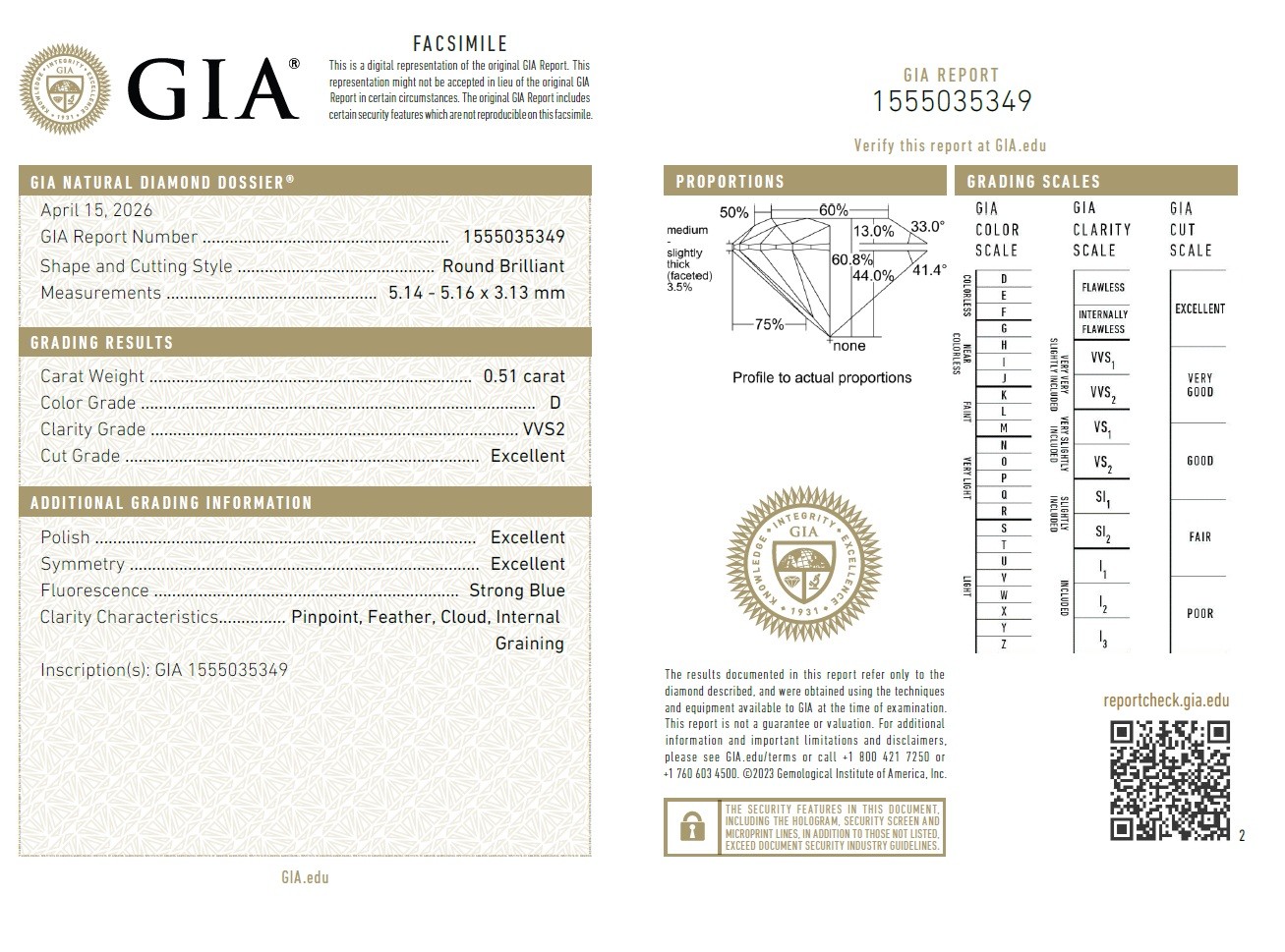Inel Aur Galben 18k, Diamant Natural Solitaire 0.51 Ct D / VVS2 , Diamante Naturale 0.12 Ct EF/VS