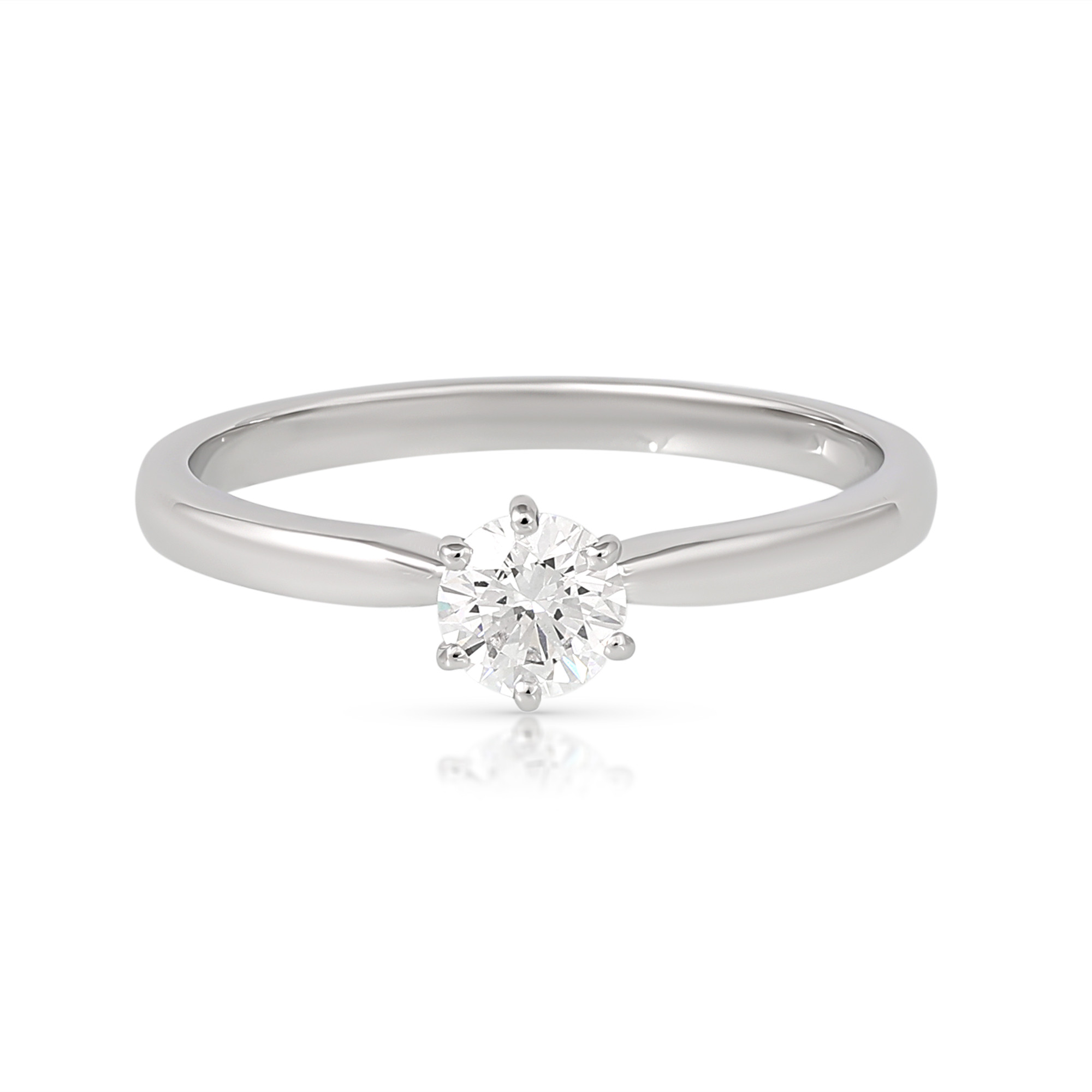 Inel Aur Alb 18k, Diamant Natural Solitaire 0.30 Ct D / VVS2