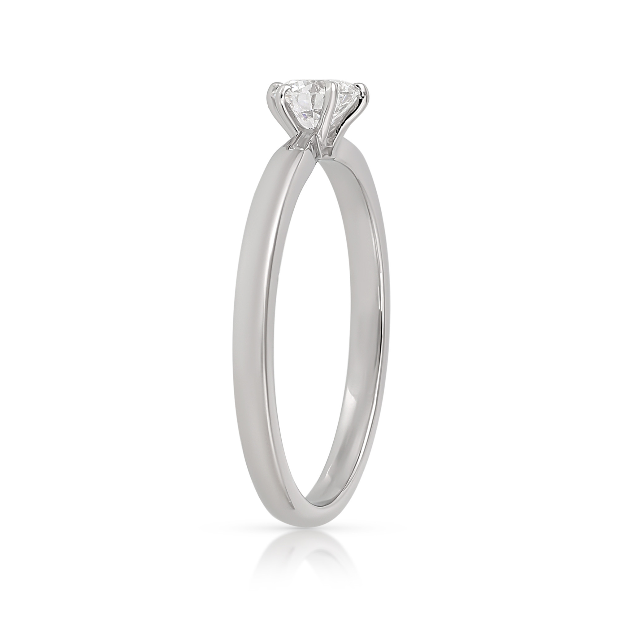 Inel Aur Alb 18k, Diamant Natural Solitaire 0.30 Ct D / VVS2