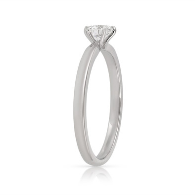 Inel Aur Alb 18k, Diamant Natural Solitaire 0.30 Ct D / VVS2