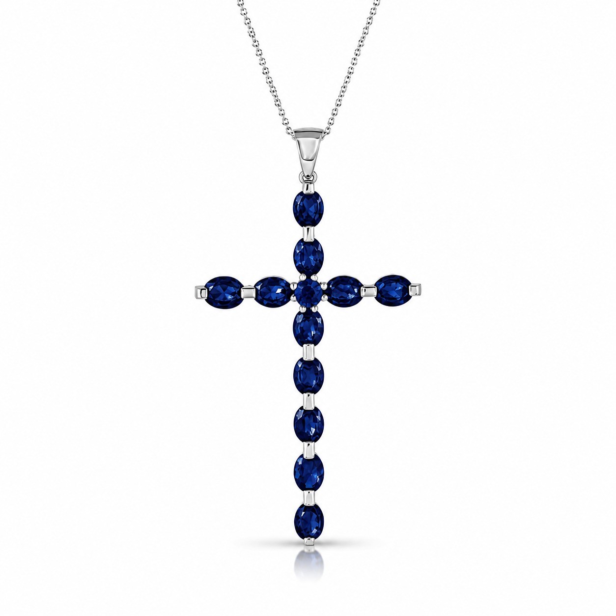 Colier Aur Alb 14k, Safire 5.50 ct