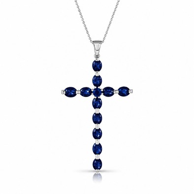 Colier Aur Alb 14k, Safire 5.50 ct