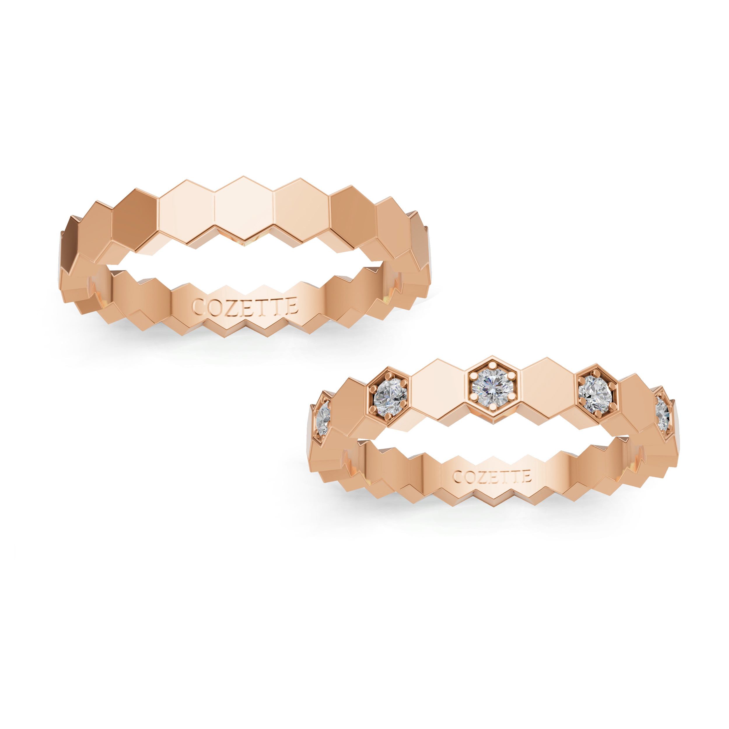 Verighete aur cu diamante naturale - V102 3