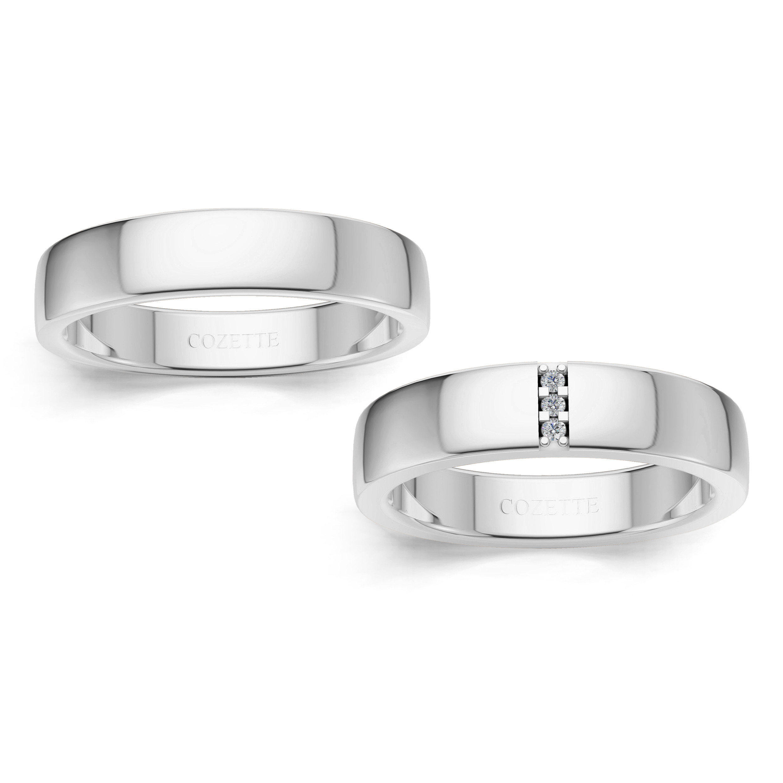 Verighete aur cu diamante naturale - V104 3