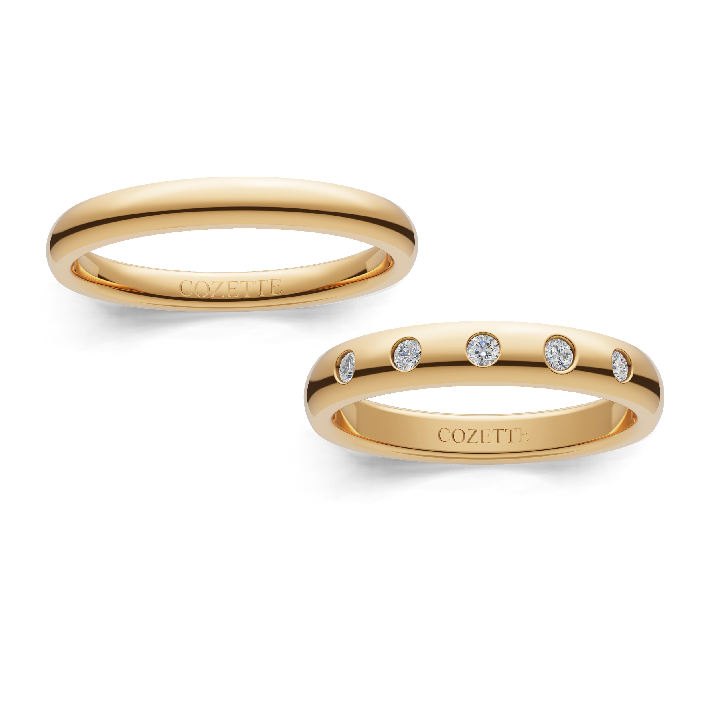 Verighete aur cu diamante naturale - V107 1