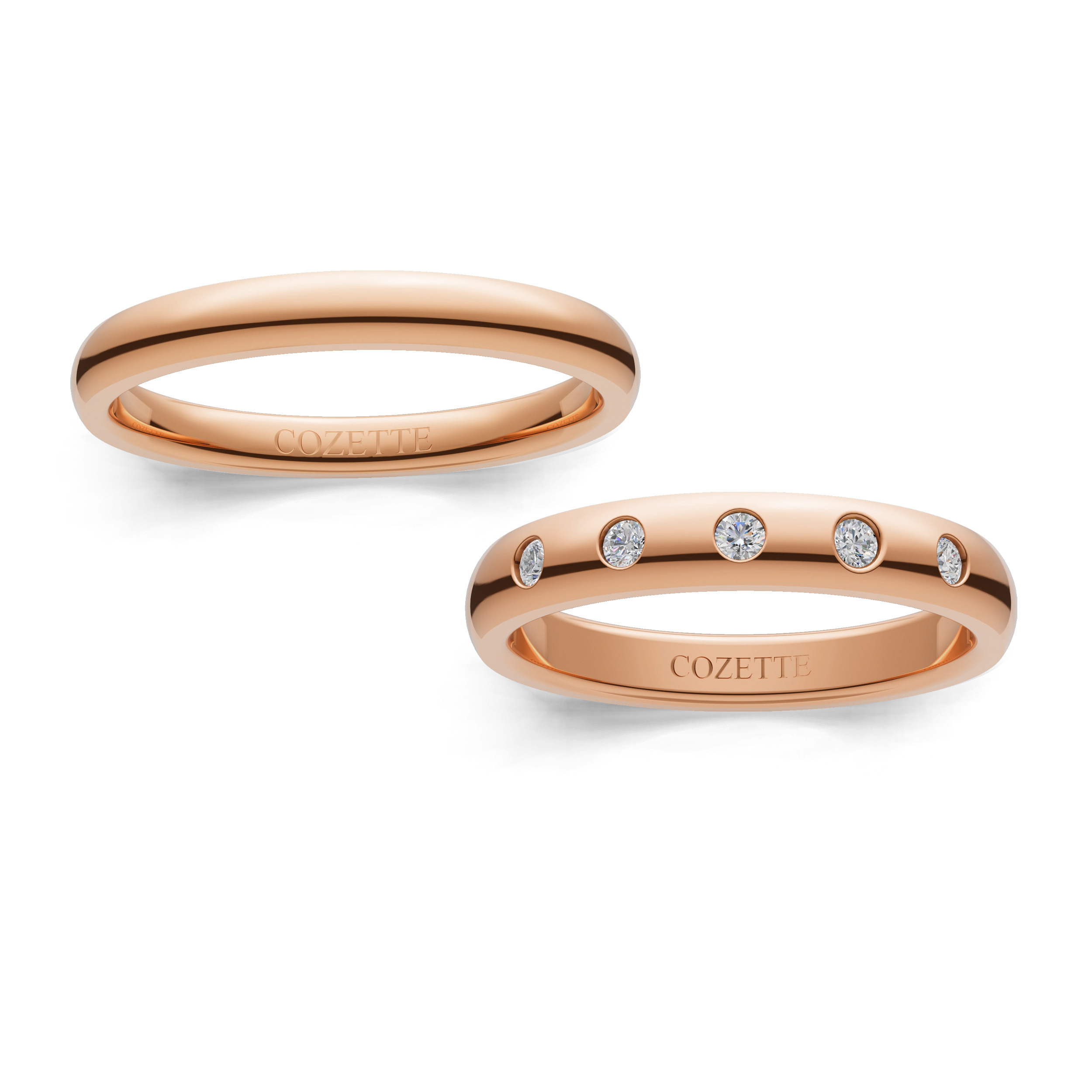 Verighete aur cu diamante naturale - V107 3