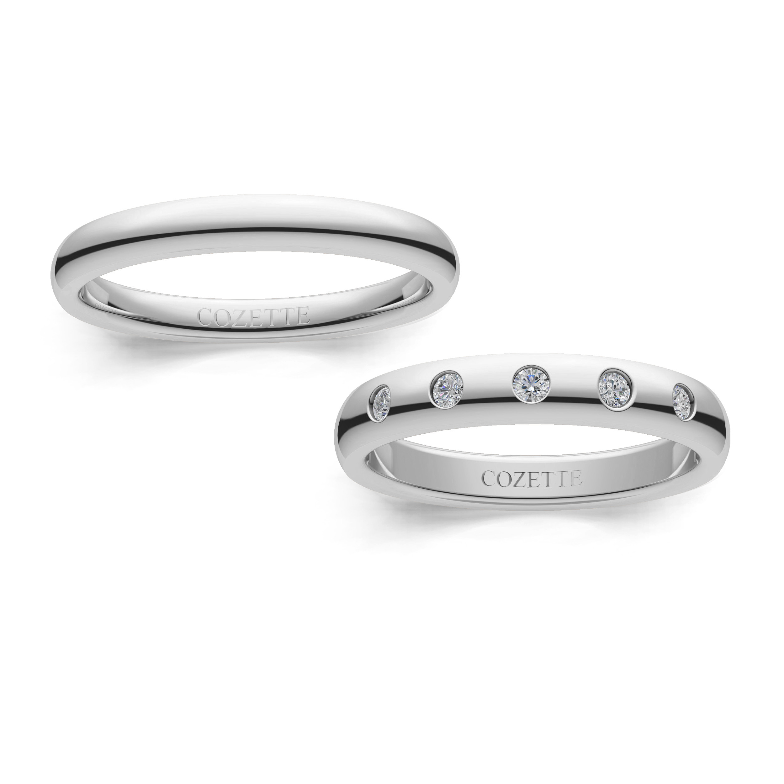 Verighete aur cu diamante naturale - V107 4