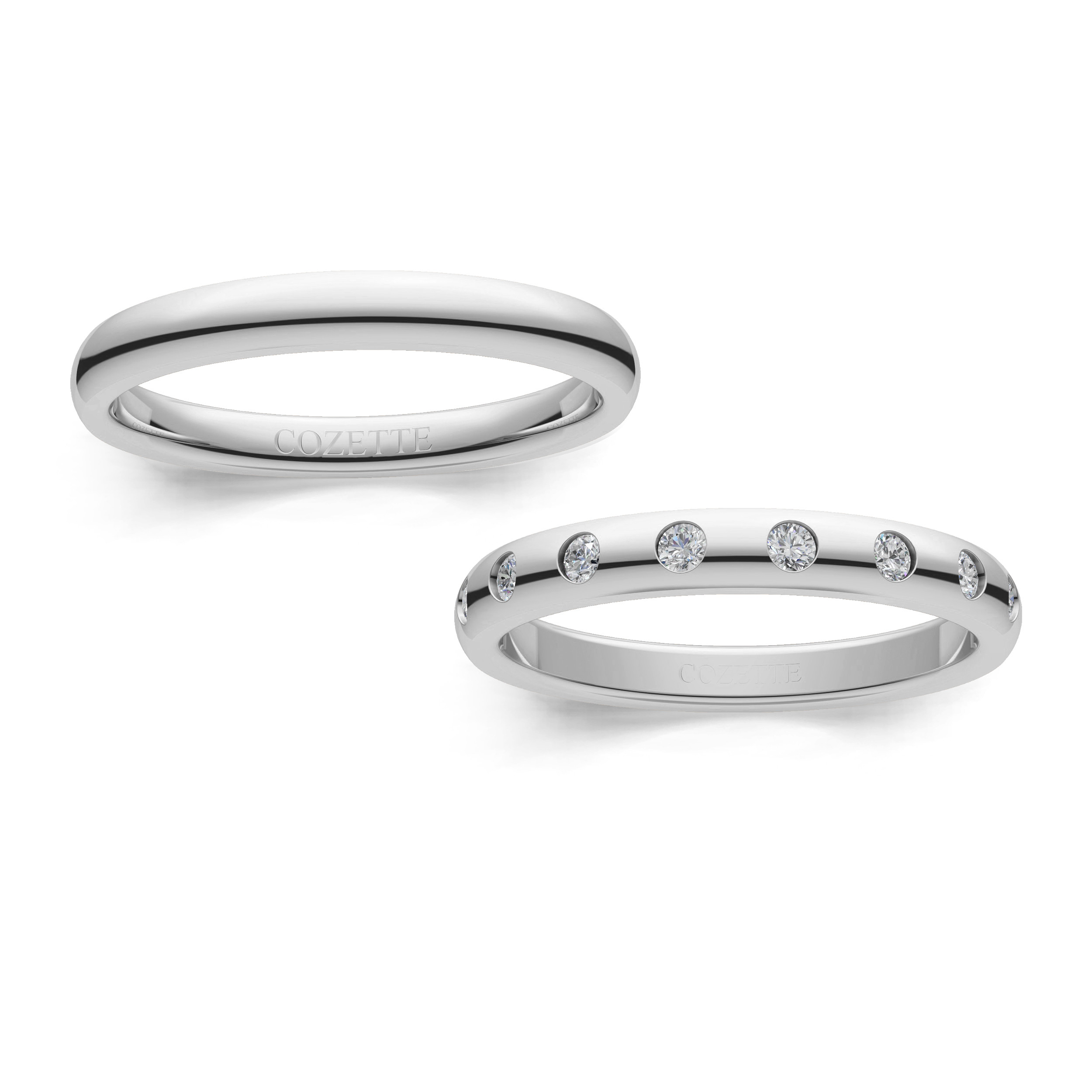 Verighete aur cu diamante naturale - V108 1