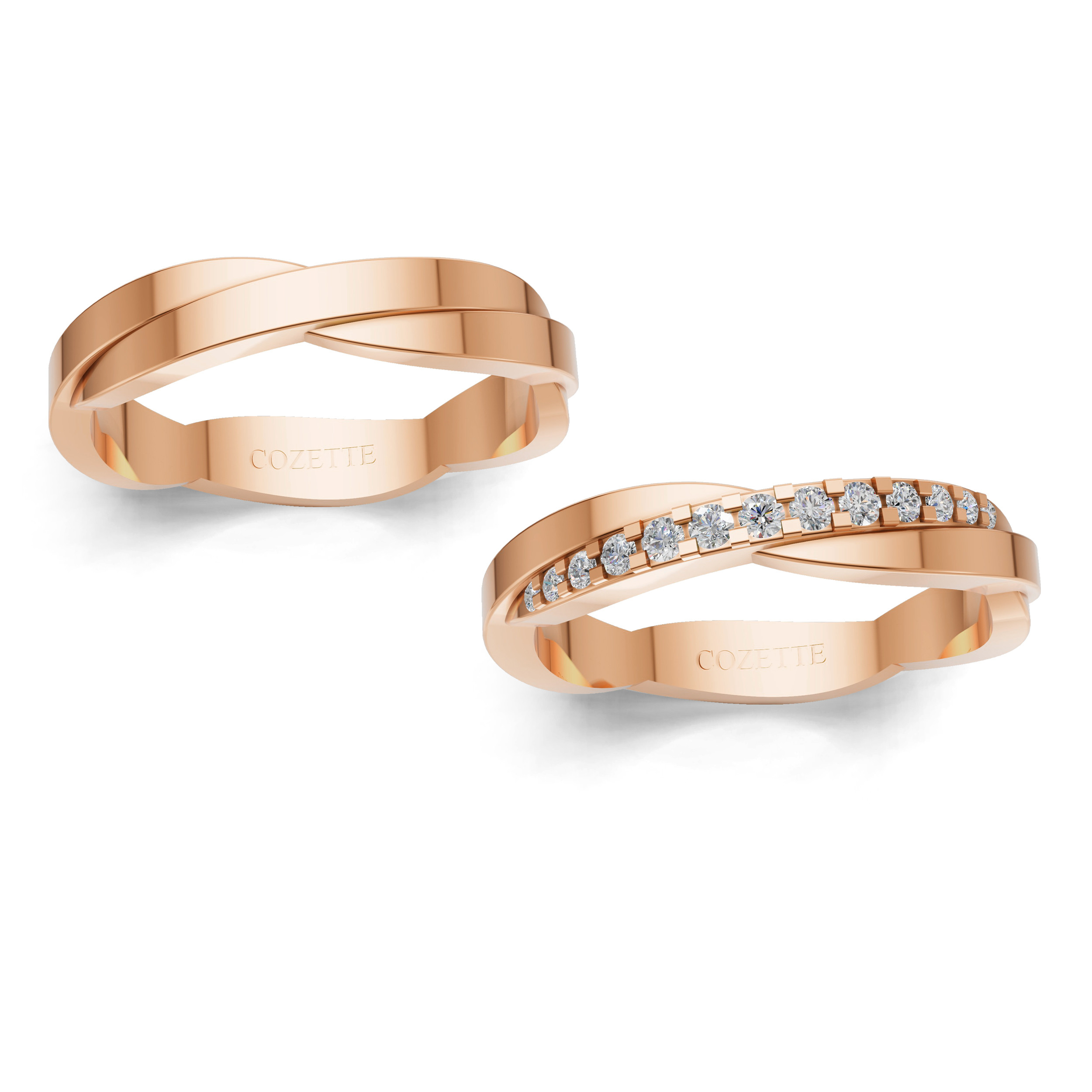 Verighete aur cu diamante naturale - V109 1